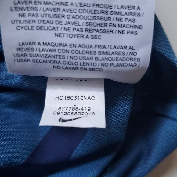 Nike Mens L Golf Dri-Fit Blue Fade Stripe Short Sleeve Polo Shirt - Picture 10 of 12